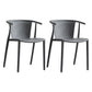 Multicolor Plastic Dining Armchair Contemporary Style Chair for Dining Room Grey 2 Piece Set Clearhalo ' kitchen&dining_furn' 'Dining Chairs' 'Dining Tables & Seating' 'dining_chair' 'furn' 'furn_dining_chair' 'Furniture' 'furniture_dining_chair' 'Kitchen & Dining Furniture' 'kitchen' 3575734