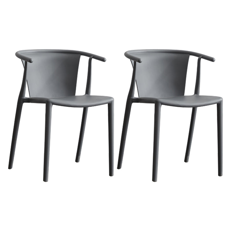Multicolor Plastic Dining Armchair Contemporary Style Chair for Dining Room Grey 2 Piece Set Clearhalo ' kitchen&dining_furn' 'Dining Chairs' 'Dining Tables & Seating' 'dining_chair' 'furn' 'furn_dining_chair' 'Furniture' 'furniture_dining_chair' 'Kitchen & Dining Furniture' 'kitchen' 3575734