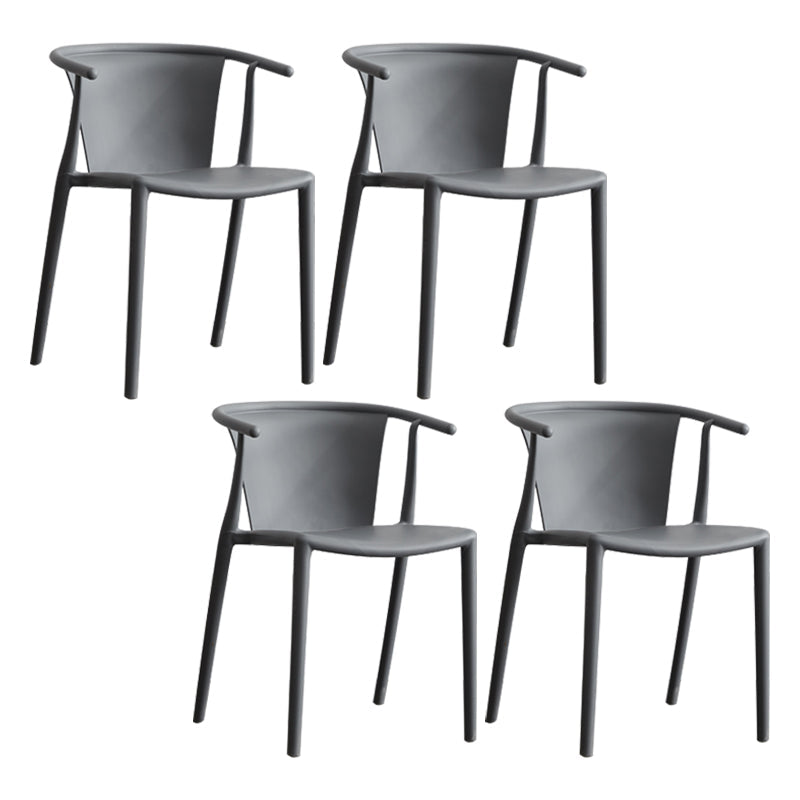 Multicolor Plastic Dining Armchair Contemporary Style Chair for Dining Room Grey 4 Piece Set Clearhalo ' kitchen&dining_furn' 'Dining Chairs' 'Dining Tables & Seating' 'dining_chair' 'furn' 'furn_dining_chair' 'Furniture' 'furniture_dining_chair' 'Kitchen & Dining Furniture' 'kitchen' 3575735