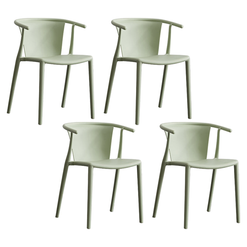 Multicolor Plastic Dining Armchair Contemporary Style Chair for Dining Room Green 4 Piece Set Clearhalo ' kitchen&dining_furn' 'Dining Chairs' 'Dining Tables & Seating' 'dining_chair' 'furn' 'furn_dining_chair' 'Furniture' 'furniture_dining_chair' 'Kitchen & Dining Furniture' 'kitchen' 3575738