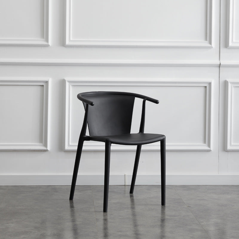Multicolor Plastic Dining Armchair Contemporary Style Chair for Dining Room Black 1 Piece Clearhalo ' kitchen&dining_furn' 'Dining Chairs' 'Dining Tables & Seating' 'dining_chair' 'furn' 'furn_dining_chair' 'Furniture' 'furniture_dining_chair' 'Kitchen & Dining Furniture' 'kitchen' 3575739