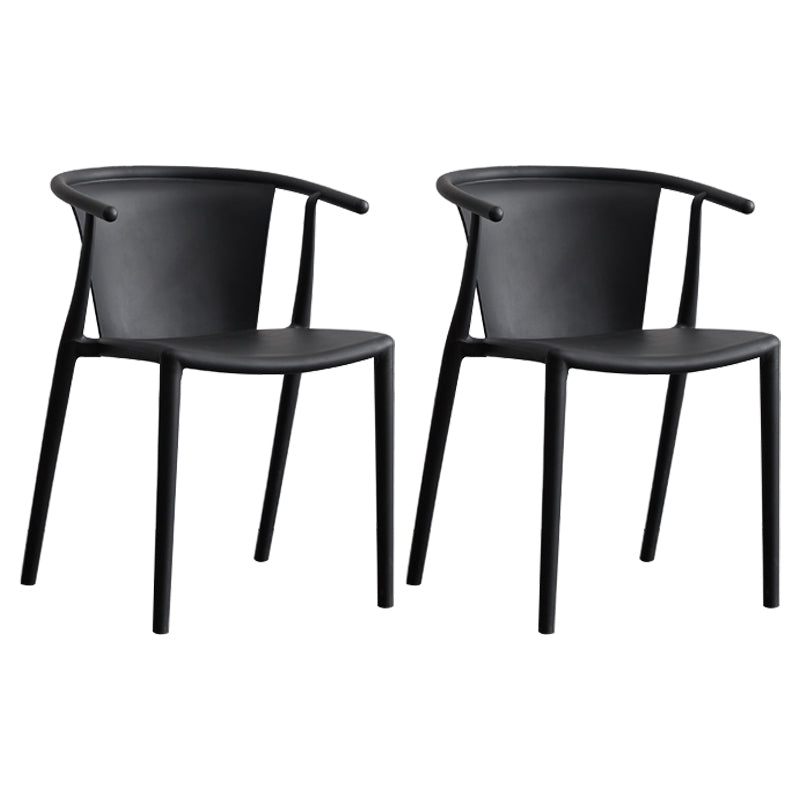 Multicolor Plastic Dining Armchair Contemporary Style Chair for Dining Room Black 2 Piece Set Clearhalo ' kitchen&dining_furn' 'Dining Chairs' 'Dining Tables & Seating' 'dining_chair' 'furn' 'furn_dining_chair' 'Furniture' 'furniture_dining_chair' 'Kitchen & Dining Furniture' 'kitchen' 3575740