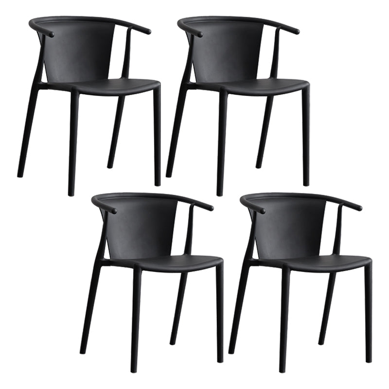 Multicolor Plastic Dining Armchair Contemporary Style Chair for Dining Room Black 4 Piece Set Clearhalo ' kitchen&dining_furn' 'Dining Chairs' 'Dining Tables & Seating' 'dining_chair' 'furn' 'furn_dining_chair' 'Furniture' 'furniture_dining_chair' 'Kitchen & Dining Furniture' 'kitchen' 3575741