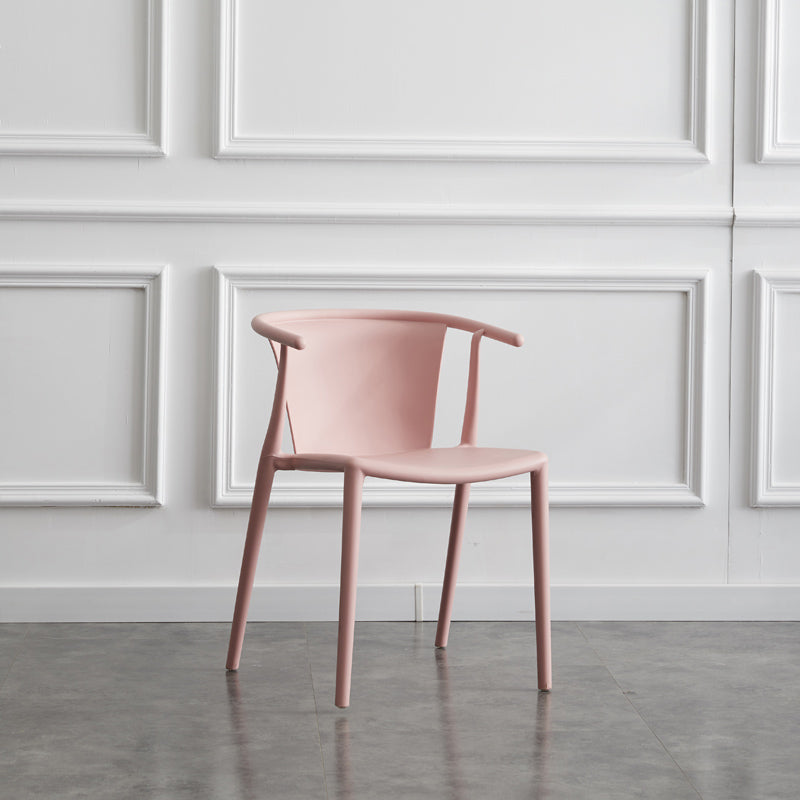 Multicolor Plastic Dining Armchair Contemporary Style Chair for Dining Room Pink 1 Piece Clearhalo ' kitchen&dining_furn' 'Dining Chairs' 'Dining Tables & Seating' 'dining_chair' 'furn' 'furn_dining_chair' 'Furniture' 'furniture_dining_chair' 'Kitchen & Dining Furniture' 'kitchen' 3575742