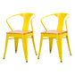 Industrial Dining Arm Chair Slat Back Side Chair with 4 Metal Legs for Home Yellow 2 Piece Set Clearhalo ' kitchen&dining_furn' 'Dining Chairs' 'Dining Tables & Seating' 'dining_chair' 'furn' 'furn_dining_chair' 'Furniture' 'furniture_dining_chair' 'Kitchen & Dining Furniture' 'kitchen' 3575747