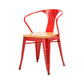 Industrial Dining Arm Chair Slat Back Side Chair with 4 Metal Legs for Home Red 1 Piece Clearhalo ' kitchen&dining_furn' 'Dining Chairs' 'Dining Tables & Seating' 'dining_chair' 'furn' 'furn_dining_chair' 'Furniture' 'furniture_dining_chair' 'Kitchen & Dining Furniture' 'kitchen' 3575751