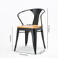 Industrial Dining Arm Chair Slat Back Side Chair with 4 Metal Legs for Home Clearhalo ' kitchen&dining_furn' 'Dining Chairs' 'Dining Tables & Seating' 'dining_chair' 'furn' 'furn_dining_chair' 'Furniture' 'furniture_dining_chair' 'Kitchen & Dining Furniture' 'kitchen' 3575758