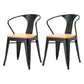 Industrial Dining Arm Chair Slat Back Side Chair with 4 Metal Legs for Home Black 2 Piece Set Clearhalo ' kitchen&dining_furn' 'Dining Chairs' 'Dining Tables & Seating' 'dining_chair' 'furn' 'furn_dining_chair' 'Furniture' 'furniture_dining_chair' 'Kitchen & Dining Furniture' 'kitchen' 3575759