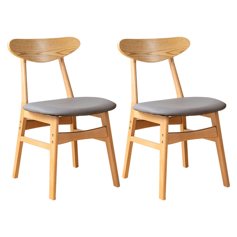 Contemporary Wooden Indoor Open Back Dining Side Chair of 16'' Wide Dining Chair Dark Gray 2 Piece Set Natural Wood Clearhalo ' kitchen&dining_furn' 'Dining Chairs' 'Dining Tables & Seating' 'dining_chair' 'furn' 'furn_dining_chair' 'Furniture' 'furniture_dining_chair' 'Kitchen & Dining Furniture' 'kitchen' 3575769