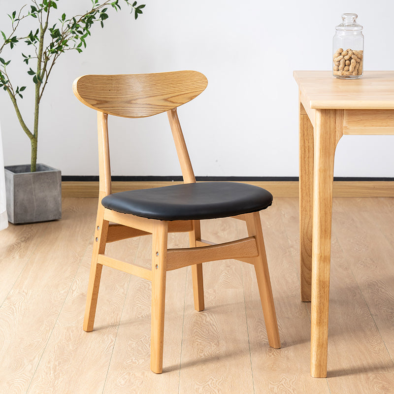 Contemporary Wooden Indoor Open Back Dining Side Chair of 16'' Wide Dining Chair Black 1 Piece Natural Wood Clearhalo ' kitchen&dining_furn' 'Dining Chairs' 'Dining Tables & Seating' 'dining_chair' 'furn' 'furn_dining_chair' 'Furniture' 'furniture_dining_chair' 'Kitchen & Dining Furniture' 'kitchen' 3575772