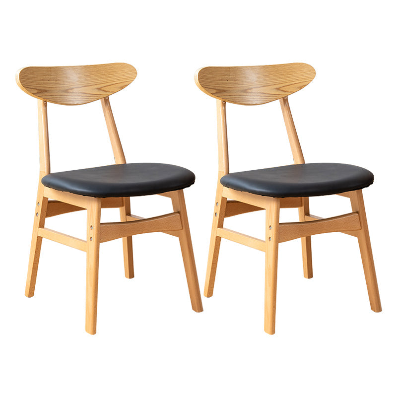 Contemporary Wooden Indoor Open Back Dining Side Chair of 16'' Wide Dining Chair Black 2 Piece Set Natural Wood Clearhalo ' kitchen&dining_furn' 'Dining Chairs' 'Dining Tables & Seating' 'dining_chair' 'furn' 'furn_dining_chair' 'Furniture' 'furniture_dining_chair' 'Kitchen & Dining Furniture' 'kitchen' 3575774