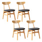 Contemporary Wooden Indoor Open Back Dining Side Chair of 16'' Wide Dining Chair Black 4 Piece Set Natural Wood Clearhalo ' kitchen&dining_furn' 'Dining Chairs' 'Dining Tables & Seating' 'dining_chair' 'furn' 'furn_dining_chair' 'Furniture' 'furniture_dining_chair' 'Kitchen & Dining Furniture' 'kitchen' 3575777