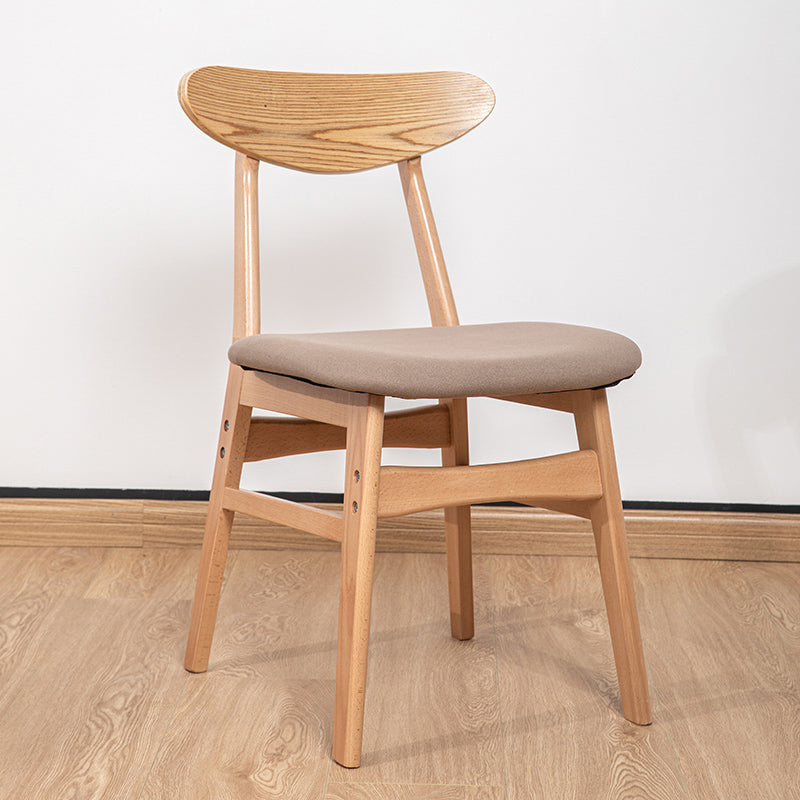 Contemporary Wooden Indoor Open Back Dining Side Chair of 16'' Wide Dining Chair Light Coffee 1 Piece Natural Wood Clearhalo ' kitchen&dining_furn' 'Dining Chairs' 'Dining Tables & Seating' 'dining_chair' 'furn' 'furn_dining_chair' 'Furniture' 'furniture_dining_chair' 'Kitchen & Dining Furniture' 'kitchen' 3575779