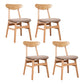 Contemporary Wooden Indoor Open Back Dining Side Chair of 16'' Wide Dining Chair Light Coffee 4 Piece Set Natural Wood Clearhalo ' kitchen&dining_furn' 'Dining Chairs' 'Dining Tables & Seating' 'dining_chair' 'furn' 'furn_dining_chair' 'Furniture' 'furniture_dining_chair' 'Kitchen & Dining Furniture' 'kitchen' 3575782