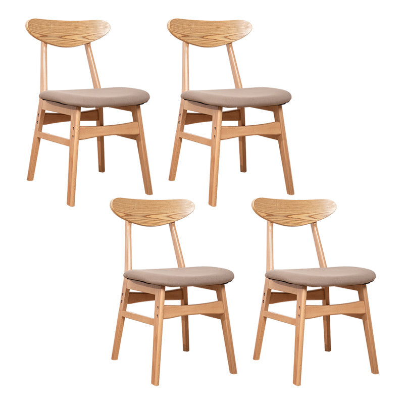 Contemporary Wooden Indoor Open Back Dining Side Chair of 16'' Wide Dining Chair Light Coffee 4 Piece Set Natural Wood Clearhalo ' kitchen&dining_furn' 'Dining Chairs' 'Dining Tables & Seating' 'dining_chair' 'furn' 'furn_dining_chair' 'Furniture' 'furniture_dining_chair' 'Kitchen & Dining Furniture' 'kitchen' 3575782