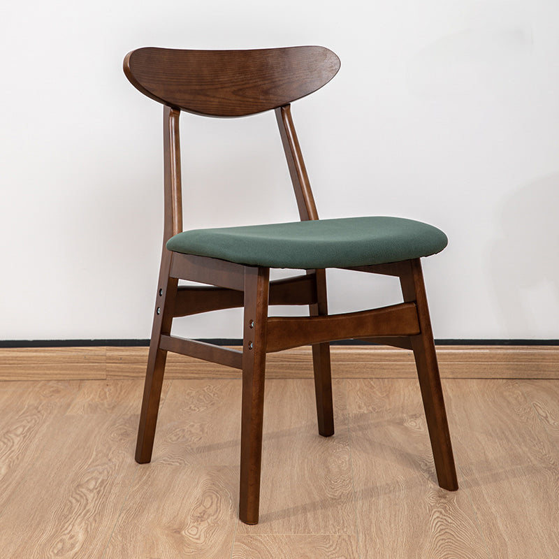 Contemporary Wooden Indoor Open Back Dining Side Chair of 16'' Wide Dining Chair Green 1 Piece Walnut Clearhalo ' kitchen&dining_furn' 'Dining Chairs' 'Dining Tables & Seating' 'dining_chair' 'furn' 'furn_dining_chair' 'Furniture' 'furniture_dining_chair' 'Kitchen & Dining Furniture' 'kitchen' 3575785