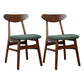 Contemporary Wooden Indoor Open Back Dining Side Chair of 16'' Wide Dining Chair Green 2 Piece Set Walnut Clearhalo ' kitchen&dining_furn' 'Dining Chairs' 'Dining Tables & Seating' 'dining_chair' 'furn' 'furn_dining_chair' 'Furniture' 'furniture_dining_chair' 'Kitchen & Dining Furniture' 'kitchen' 3575787