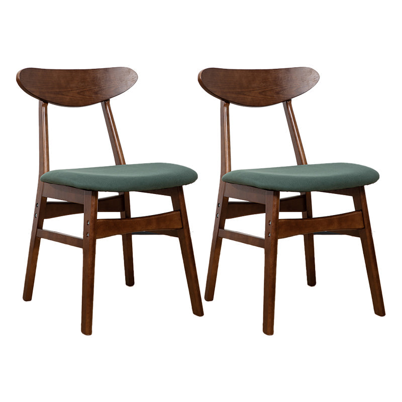 Contemporary Wooden Indoor Open Back Dining Side Chair of 16'' Wide Dining Chair Green 2 Piece Set Walnut Clearhalo ' kitchen&dining_furn' 'Dining Chairs' 'Dining Tables & Seating' 'dining_chair' 'furn' 'furn_dining_chair' 'Furniture' 'furniture_dining_chair' 'Kitchen & Dining Furniture' 'kitchen' 3575787
