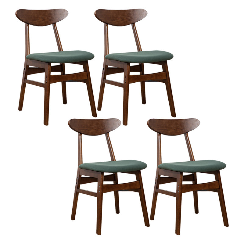Contemporary Wooden Indoor Open Back Dining Side Chair of 16'' Wide Dining Chair Green 4 Piece Set Walnut Clearhalo ' kitchen&dining_furn' 'Dining Chairs' 'Dining Tables & Seating' 'dining_chair' 'furn' 'furn_dining_chair' 'Furniture' 'furniture_dining_chair' 'Kitchen & Dining Furniture' 'kitchen' 3575788