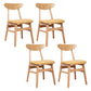 Contemporary Wooden Indoor Open Back Dining Side Chair of 16'' Wide Dining Chair Yellow 4 Piece Set Natural Wood Clearhalo ' kitchen&dining_furn' 'Dining Chairs' 'Dining Tables & Seating' 'dining_chair' 'furn' 'furn_dining_chair' 'Furniture' 'furniture_dining_chair' 'Kitchen & Dining Furniture' 'kitchen' 3575791