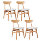 Contemporary Wooden Indoor Open Back Dining Side Chair of 16'' Wide Dining Chair Off-White 4 Piece Set Natural Wood Clearhalo ' kitchen&dining_furn' 'Dining Chairs' 'Dining Tables & Seating' 'dining_chair' 'furn' 'furn_dining_chair' 'Furniture' 'furniture_dining_chair' 'Kitchen & Dining Furniture' 'kitchen' 3575794