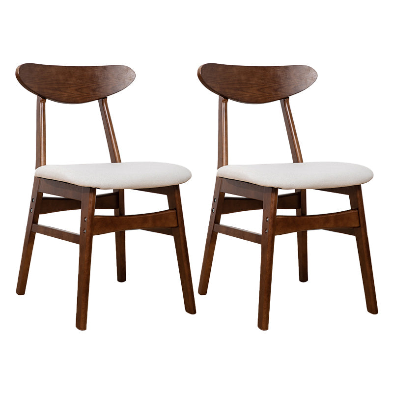 Contemporary Wooden Indoor Open Back Dining Side Chair of 16'' Wide Dining Chair Off-White 2 Piece Set Walnut Clearhalo ' kitchen&dining_furn' 'Dining Chairs' 'Dining Tables & Seating' 'dining_chair' 'furn' 'furn_dining_chair' 'Furniture' 'furniture_dining_chair' 'Kitchen & Dining Furniture' 'kitchen' 3575799