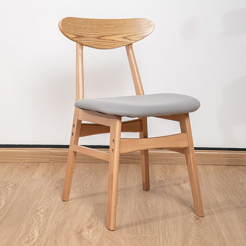 Contemporary Wooden Indoor Open Back Dining Side Chair of 16'' Wide Dining Chair Grey 1 Piece Natural Wood Clearhalo ' kitchen&dining_furn' 'Dining Chairs' 'Dining Tables & Seating' 'dining_chair' 'furn' 'furn_dining_chair' 'Furniture' 'furniture_dining_chair' 'Kitchen & Dining Furniture' 'kitchen' 3575801