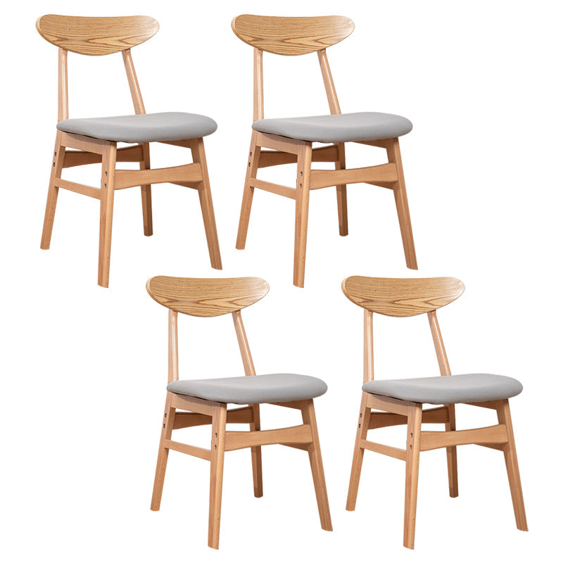 Contemporary Wooden Indoor Open Back Dining Side Chair of 16'' Wide Dining Chair Grey 4 Piece Set Natural Wood Clearhalo ' kitchen&dining_furn' 'Dining Chairs' 'Dining Tables & Seating' 'dining_chair' 'furn' 'furn_dining_chair' 'Furniture' 'furniture_dining_chair' 'Kitchen & Dining Furniture' 'kitchen' 3575803
