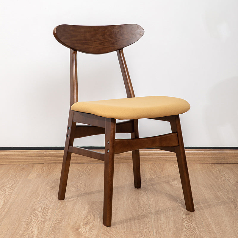 Contemporary Wooden Indoor Open Back Dining Side Chair of 16'' Wide Dining Chair Yellow 1 Piece Walnut Clearhalo ' kitchen&dining_furn' 'Dining Chairs' 'Dining Tables & Seating' 'dining_chair' 'furn' 'furn_dining_chair' 'Furniture' 'furniture_dining_chair' 'Kitchen & Dining Furniture' 'kitchen' 3575804