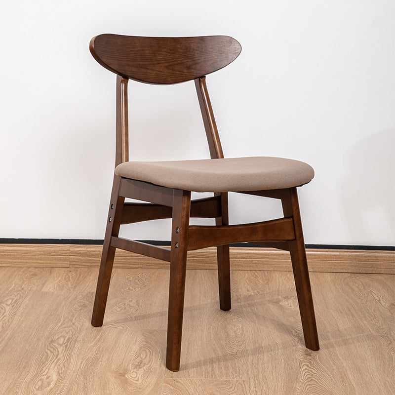 Contemporary Wooden Indoor Open Back Dining Side Chair of 16'' Wide Dining Chair Light Coffee 1 Piece Walnut Clearhalo ' kitchen&dining_furn' 'Dining Chairs' 'Dining Tables & Seating' 'dining_chair' 'furn' 'furn_dining_chair' 'Furniture' 'furniture_dining_chair' 'Kitchen & Dining Furniture' 'kitchen' 3575807