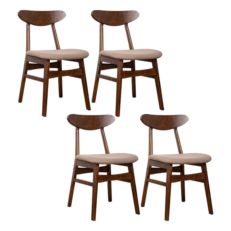 Contemporary Wooden Indoor Open Back Dining Side Chair of 16'' Wide Dining Chair Light Coffee 4 Piece Set Walnut Clearhalo ' kitchen&dining_furn' 'Dining Chairs' 'Dining Tables & Seating' 'dining_chair' 'furn' 'furn_dining_chair' 'Furniture' 'furniture_dining_chair' 'Kitchen & Dining Furniture' 'kitchen' 3575809