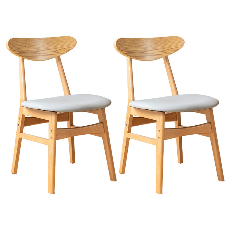 Contemporary Wooden Indoor Open Back Dining Side Chair of 16'' Wide Dining Chair White-Gray 2 Piece Set Natural Wood Clearhalo ' kitchen&dining_furn' 'Dining Chairs' 'Dining Tables & Seating' 'dining_chair' 'furn' 'furn_dining_chair' 'Furniture' 'furniture_dining_chair' 'Kitchen & Dining Furniture' 'kitchen' 3575811