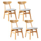 Contemporary Wooden Indoor Open Back Dining Side Chair of 16'' Wide Dining Chair White-Gray 4 Piece Set Natural Wood Clearhalo ' kitchen&dining_furn' 'Dining Chairs' 'Dining Tables & Seating' 'dining_chair' 'furn' 'furn_dining_chair' 'Furniture' 'furniture_dining_chair' 'Kitchen & Dining Furniture' 'kitchen' 3575812