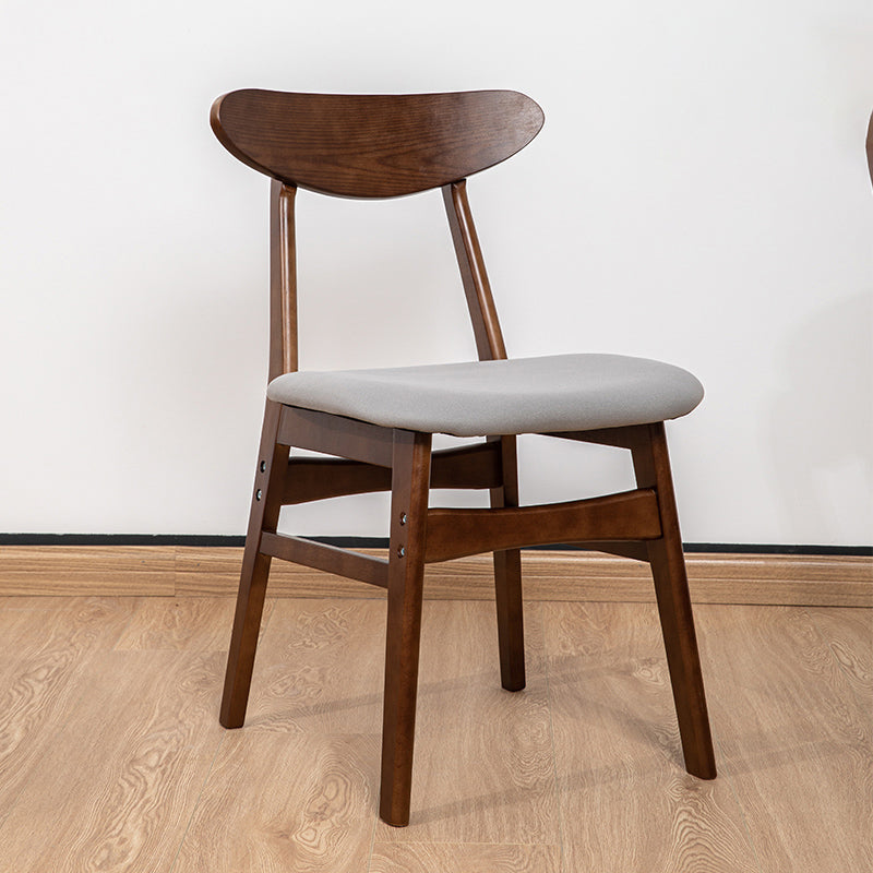 Contemporary Wooden Indoor Open Back Dining Side Chair of 16'' Wide Dining Chair Grey 1 Piece Walnut Clearhalo ' kitchen&dining_furn' 'Dining Chairs' 'Dining Tables & Seating' 'dining_chair' 'furn' 'furn_dining_chair' 'Furniture' 'furniture_dining_chair' 'Kitchen & Dining Furniture' 'kitchen' 3575813