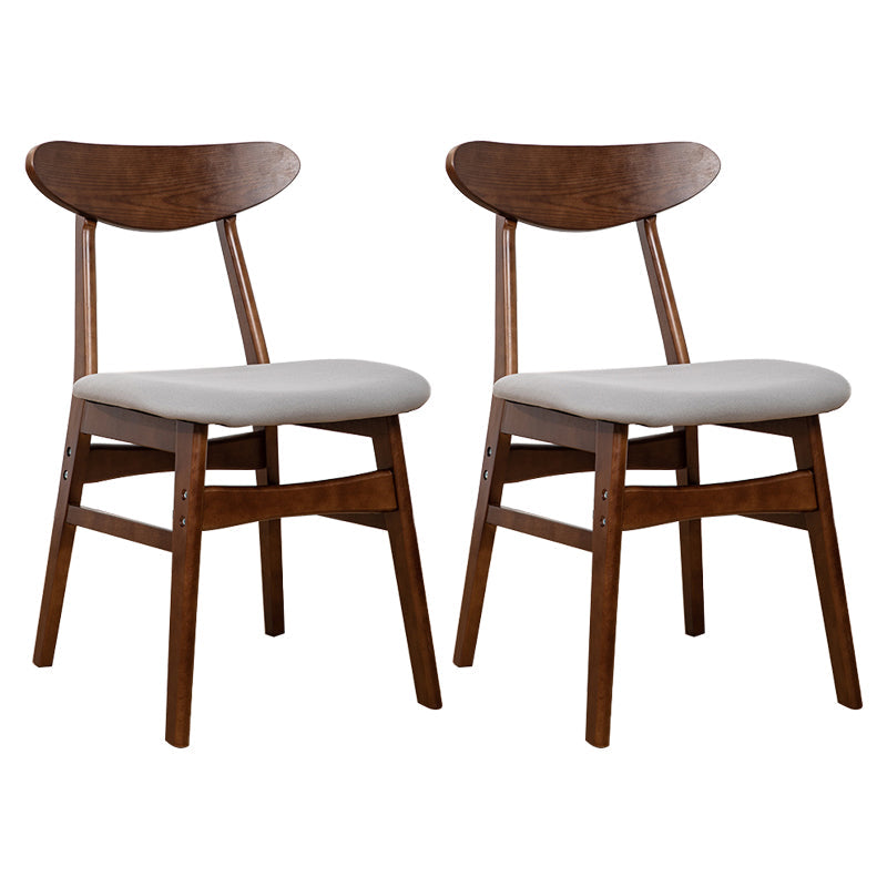 Contemporary Wooden Indoor Open Back Dining Side Chair of 16'' Wide Dining Chair Grey 2 Piece Set Walnut Clearhalo ' kitchen&dining_furn' 'Dining Chairs' 'Dining Tables & Seating' 'dining_chair' 'furn' 'furn_dining_chair' 'Furniture' 'furniture_dining_chair' 'Kitchen & Dining Furniture' 'kitchen' 3575814