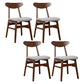 Contemporary Wooden Indoor Open Back Dining Side Chair of 16'' Wide Dining Chair Grey 4 Piece Set Walnut Clearhalo ' kitchen&dining_furn' 'Dining Chairs' 'Dining Tables & Seating' 'dining_chair' 'furn' 'furn_dining_chair' 'Furniture' 'furniture_dining_chair' 'Kitchen & Dining Furniture' 'kitchen' 3575815