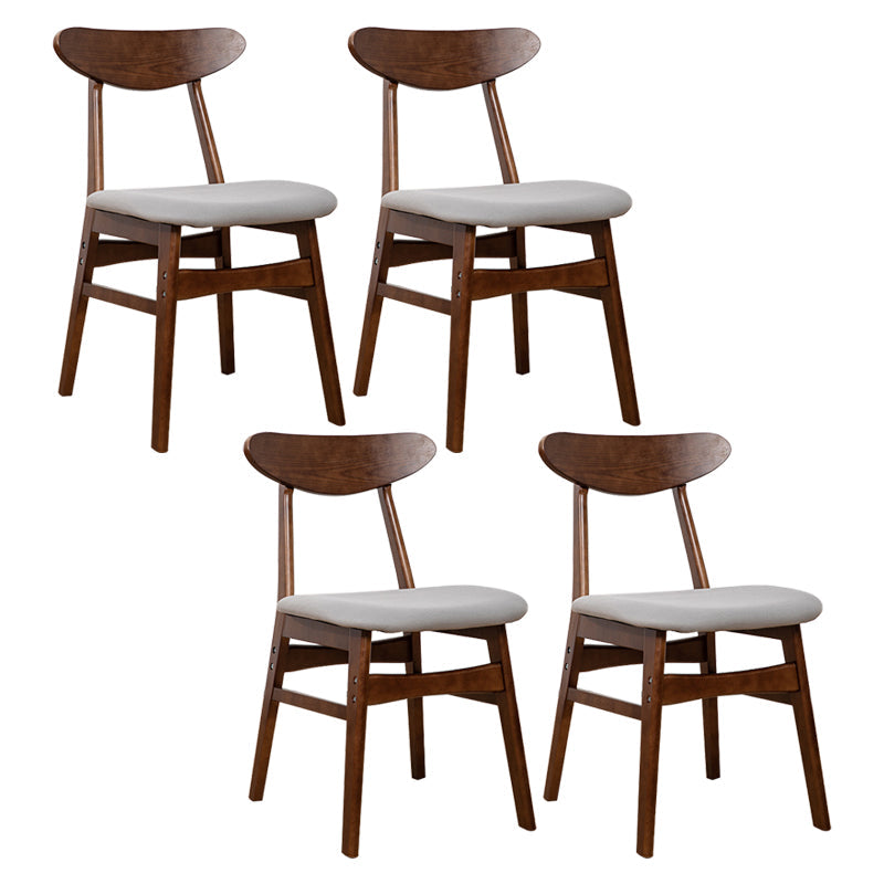 Contemporary Wooden Indoor Open Back Dining Side Chair of 16'' Wide Dining Chair Grey 4 Piece Set Walnut Clearhalo ' kitchen&dining_furn' 'Dining Chairs' 'Dining Tables & Seating' 'dining_chair' 'furn' 'furn_dining_chair' 'Furniture' 'furniture_dining_chair' 'Kitchen & Dining Furniture' 'kitchen' 3575815