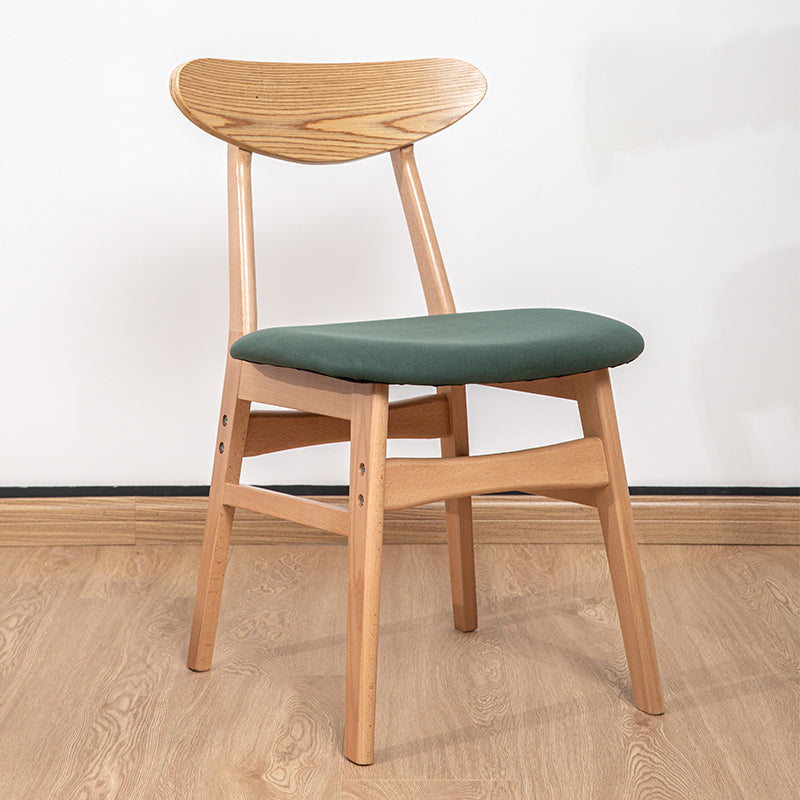 Contemporary Wooden Indoor Open Back Dining Side Chair of 16'' Wide Dining Chair Green 1 Piece Natural Wood Clearhalo ' kitchen&dining_furn' 'Dining Chairs' 'Dining Tables & Seating' 'dining_chair' 'furn' 'furn_dining_chair' 'Furniture' 'furniture_dining_chair' 'Kitchen & Dining Furniture' 'kitchen' 3575816