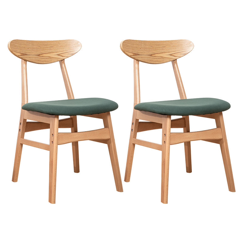 Contemporary Wooden Indoor Open Back Dining Side Chair of 16'' Wide Dining Chair Green 2 Piece Set Natural Wood Clearhalo ' kitchen&dining_furn' 'Dining Chairs' 'Dining Tables & Seating' 'dining_chair' 'furn' 'furn_dining_chair' 'Furniture' 'furniture_dining_chair' 'Kitchen & Dining Furniture' 'kitchen' 3575817