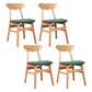 Contemporary Wooden Indoor Open Back Dining Side Chair of 16'' Wide Dining Chair Green 4 Piece Set Natural Wood Clearhalo ' kitchen&dining_furn' 'Dining Chairs' 'Dining Tables & Seating' 'dining_chair' 'furn' 'furn_dining_chair' 'Furniture' 'furniture_dining_chair' 'Kitchen & Dining Furniture' 'kitchen' 3575818
