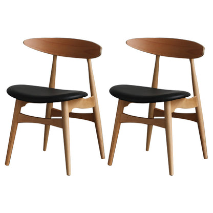 Contemporary Dining Chair Open Back Side Chair with 4 Wood Legs for Home Use Wood 2 Piece Set Clearhalo ' kitchen&dining_furn' 'Dining Chairs' 'Dining Tables & Seating' 'dining_chair' 'furn' 'furn_dining_chair' 'Furniture' 'furniture_dining_chair' 'Kitchen & Dining Furniture' 'kitchen' 3575834