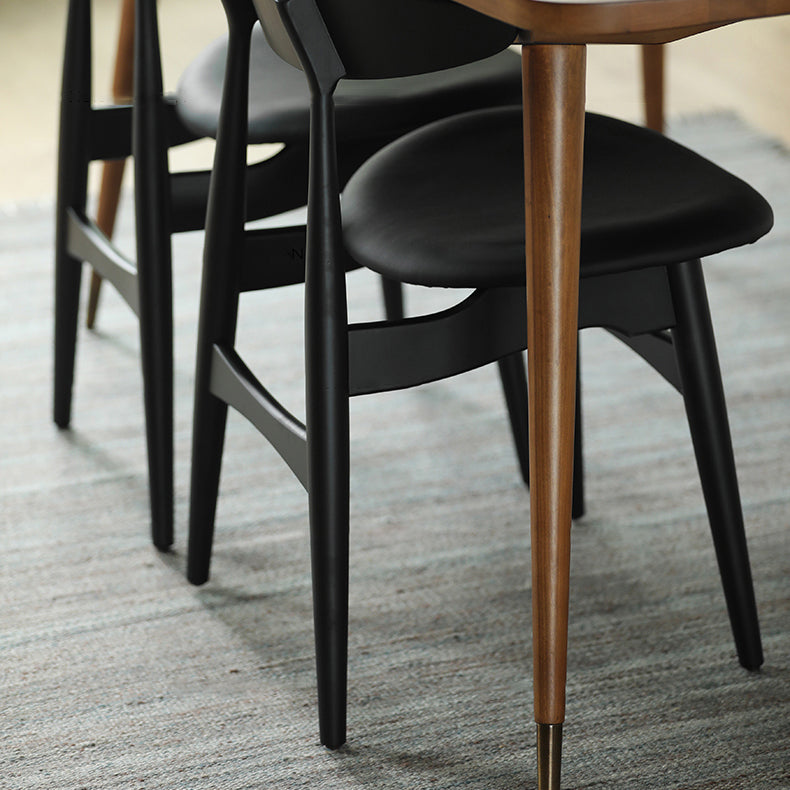 Contemporary Dining Chair Open Back Side Chair with 4 Wood Legs for Home Use Clearhalo ' kitchen&dining_furn' 'Dining Chairs' 'Dining Tables & Seating' 'dining_chair' 'furn' 'furn_dining_chair' 'Furniture' 'furniture_dining_chair' 'Kitchen & Dining Furniture' 'kitchen' 3575835