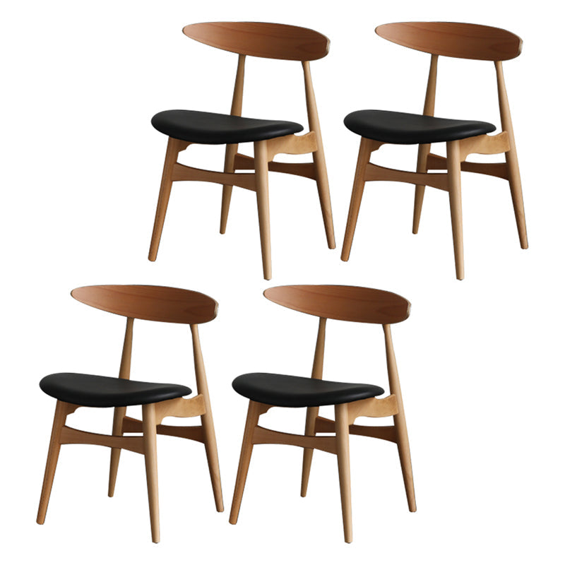 Contemporary Dining Chair Open Back Side Chair with 4 Wood Legs for Home Use Wood 4 Piece Set Clearhalo ' kitchen&dining_furn' 'Dining Chairs' 'Dining Tables & Seating' 'dining_chair' 'furn' 'furn_dining_chair' 'Furniture' 'furniture_dining_chair' 'Kitchen & Dining Furniture' 'kitchen' 3575836