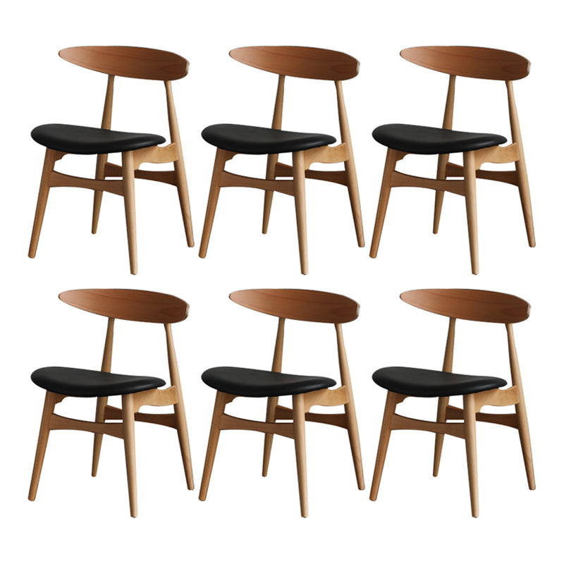 Contemporary Dining Chair Open Back Side Chair with 4 Wood Legs for Home Use Wood 6 Piece Set Clearhalo ' kitchen&dining_furn' 'Dining Chairs' 'Dining Tables & Seating' 'dining_chair' 'furn' 'furn_dining_chair' 'Furniture' 'furniture_dining_chair' 'Kitchen & Dining Furniture' 'kitchen' 3575838