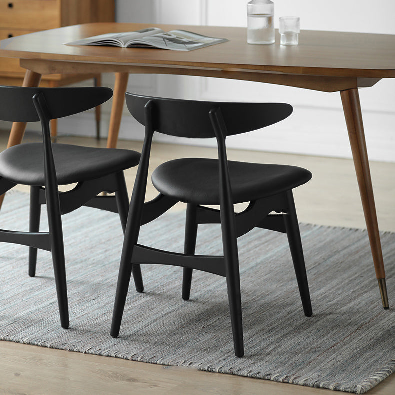 Contemporary Dining Chair Open Back Side Chair with 4 Wood Legs for Home Use Clearhalo ' kitchen&dining_furn' 'Dining Chairs' 'Dining Tables & Seating' 'dining_chair' 'furn' 'furn_dining_chair' 'Furniture' 'furniture_dining_chair' 'Kitchen & Dining Furniture' 'kitchen' 3575841