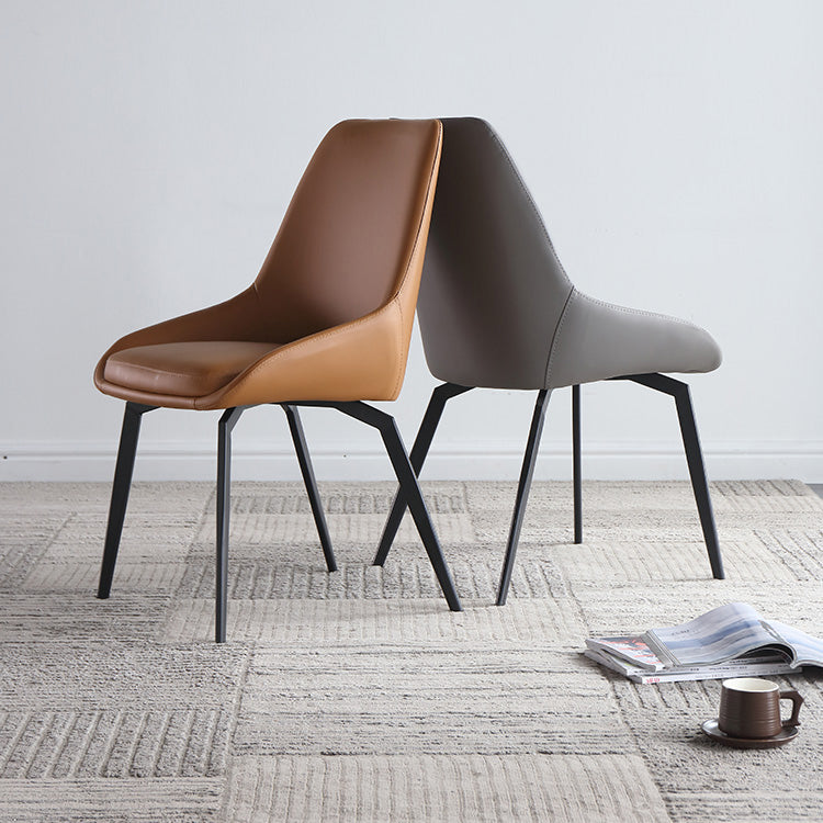 Scandinavian Style Solid Back Side Chair Upholstered Armless Chair for Home Use Clearhalo ' kitchen&dining_furn' 'Dining Chairs' 'Dining Tables & Seating' 'dining_chair' 'furn' 'furn_dining_chair' 'Furniture' 'furniture_dining_chair' 'Kitchen & Dining Furniture' 'kitchen' 3575843