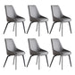 Scandinavian Style Solid Back Side Chair Upholstered Armless Chair for Home Use Grey 6 Piece Set Clearhalo ' kitchen&dining_furn' 'Dining Chairs' 'Dining Tables & Seating' 'dining_chair' 'furn' 'furn_dining_chair' 'Furniture' 'furniture_dining_chair' 'Kitchen & Dining Furniture' 'kitchen' 3575848