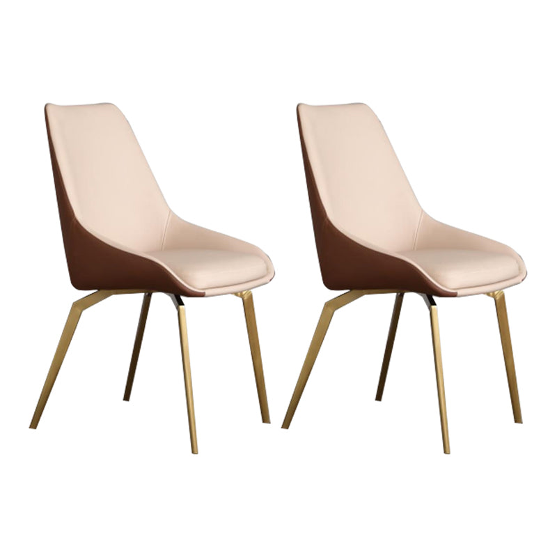 Scandinavian Style Solid Back Side Chair Upholstered Armless Chair for Home Use 2 Piece Set Clearhalo ' kitchen&dining_furn' 'Dining Chairs' 'Dining Tables & Seating' 'dining_chair' 'furn' 'furn_dining_chair' 'Furniture' 'furniture_dining_chair' 'Kitchen & Dining Furniture' 'kitchen' 3575849