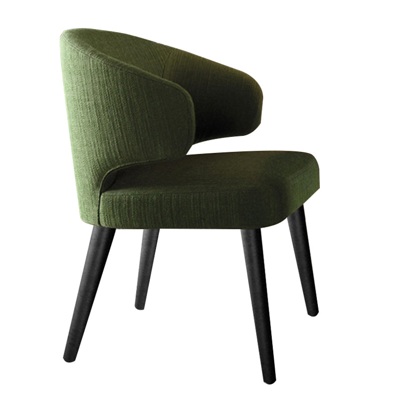 Glam Style Upholstered Side Chair Solid Back Chair with 4 Black Finish Legs Green 1 Piece Clearhalo ' kitchen&dining_furn' 'Dining Chairs' 'Dining Tables & Seating' 'dining_chair' 'furn' 'furn_dining_chair' 'Furniture' 'furniture_dining_chair' 'Kitchen & Dining Furniture' 'kitchen' 3575868