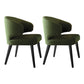 Glam Style Upholstered Side Chair Solid Back Chair with 4 Black Finish Legs Green 2 Piece Set Clearhalo ' kitchen&dining_furn' 'Dining Chairs' 'Dining Tables & Seating' 'dining_chair' 'furn' 'furn_dining_chair' 'Furniture' 'furniture_dining_chair' 'Kitchen & Dining Furniture' 'kitchen' 3575870